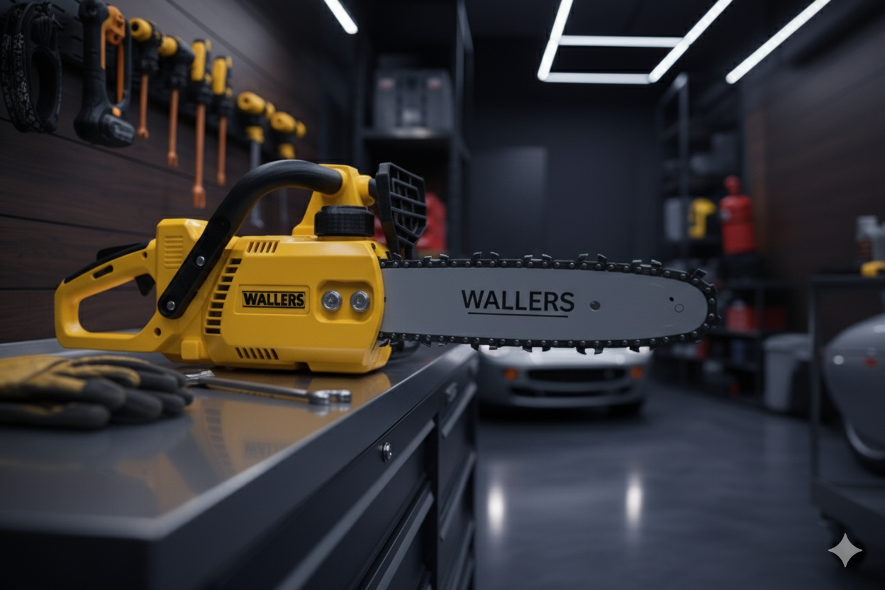 Wallers mootorsaagi täpne lõikamine - professionaalse taseme võimsustööriist tegevuses